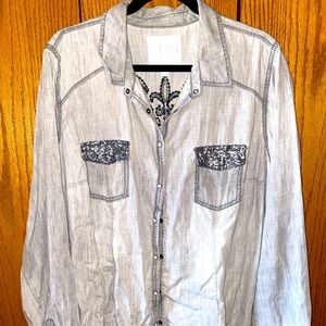 Maurices premium gray chambray top